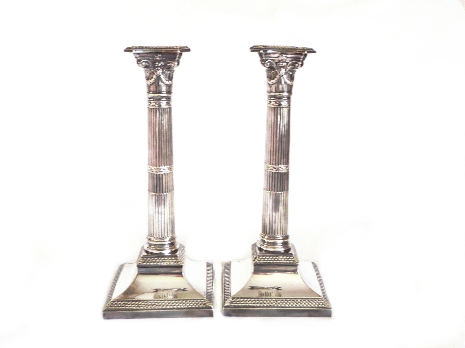 Antique English Victorian Silver Candle Holders 1870
