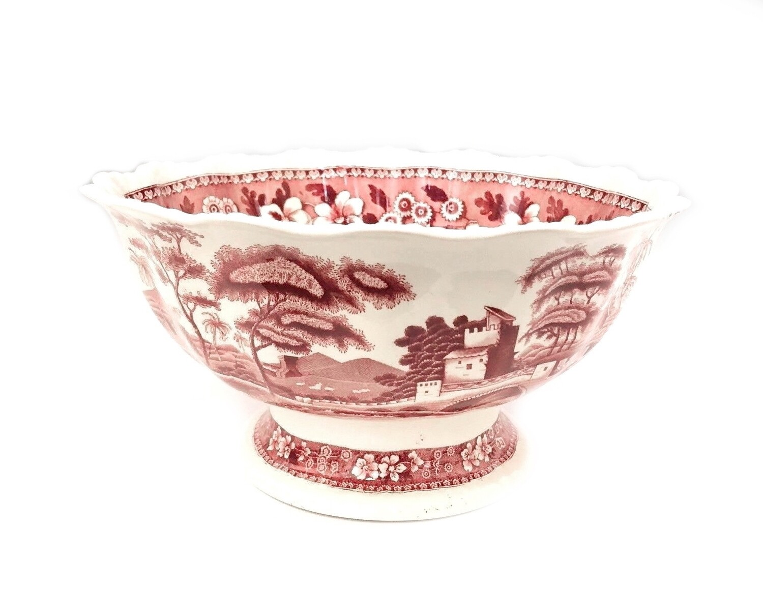 11 Inch Spode Pink Tower Salad Bowl or Punch Bowl Ladle