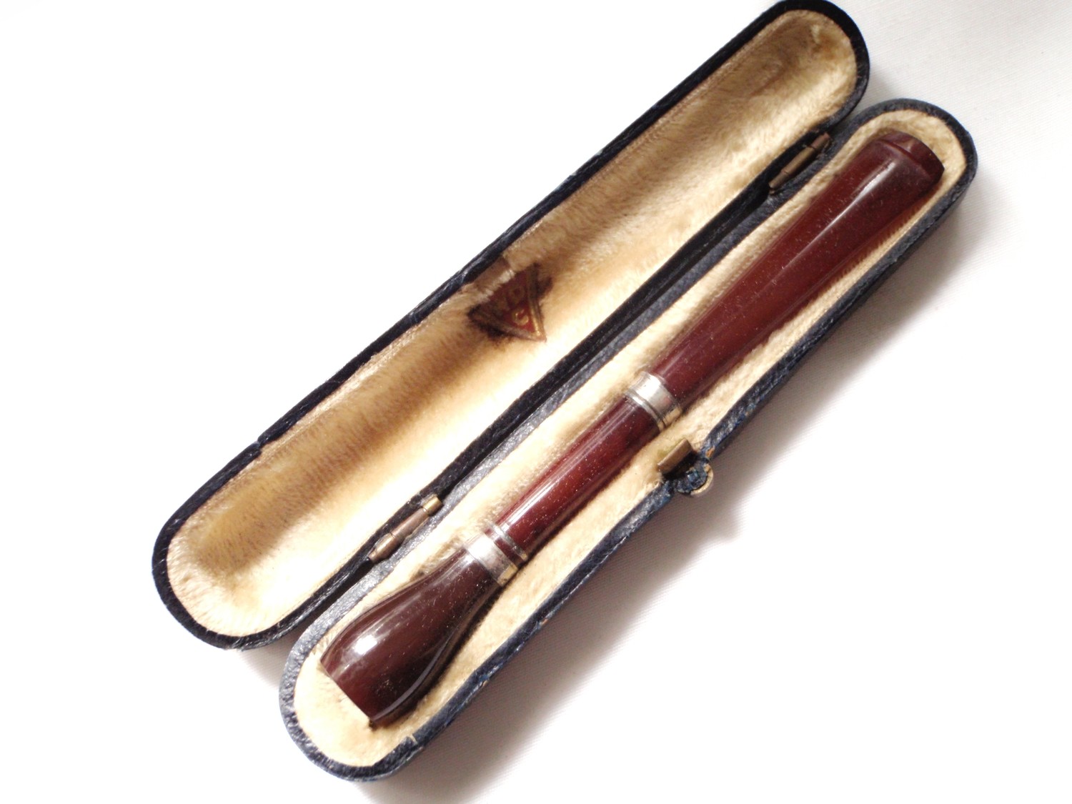 Cherry Amber Silver Art Deco Cigarette Holder Cased