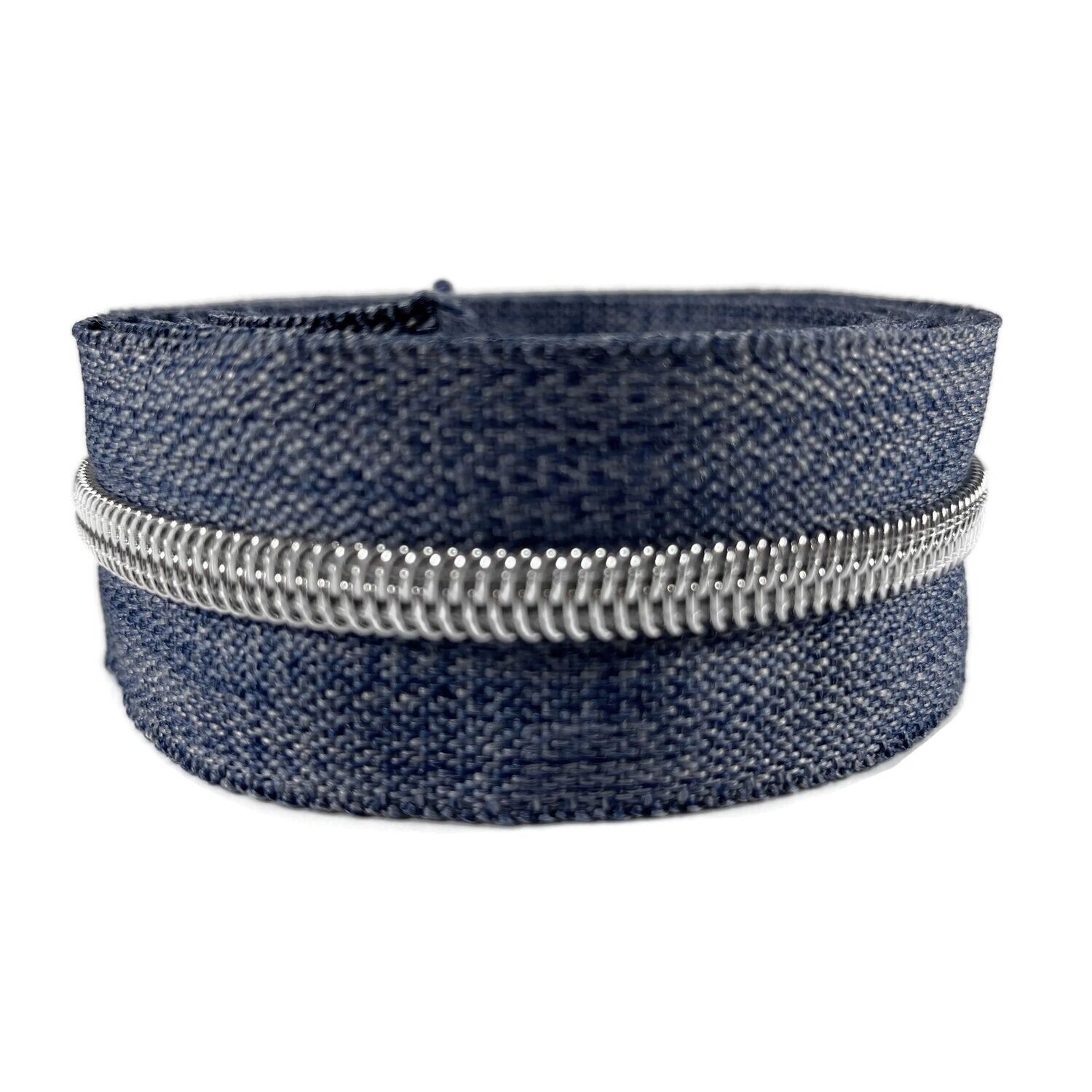 Denim Continuous Zipper Tape with 5 Teeth Finishes Denim 5 Zipper (NO SLIDERS)