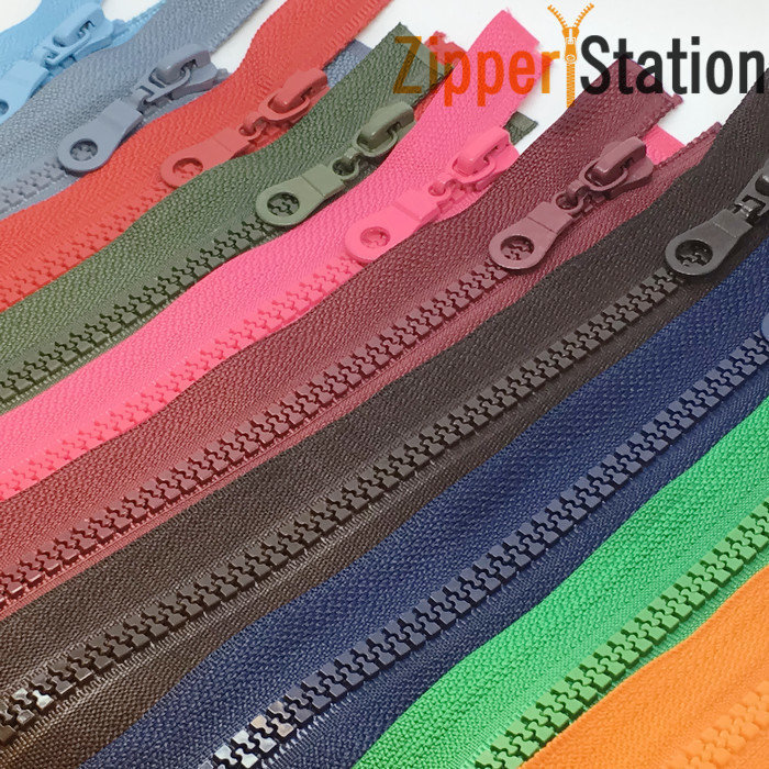 85cms Chunky Plastic Open End 5 Zips