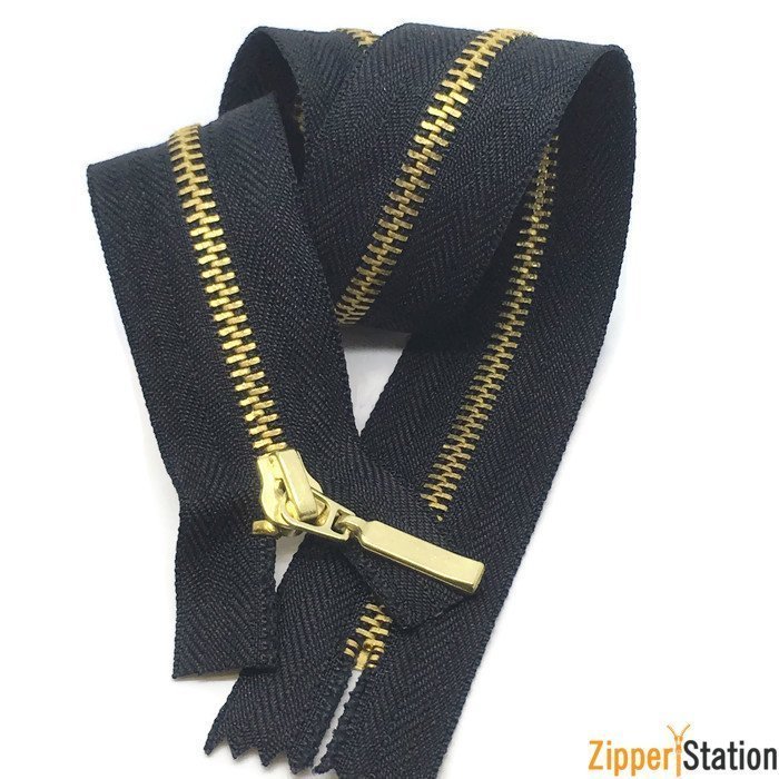 Brass Metal Closed End 3 Zips