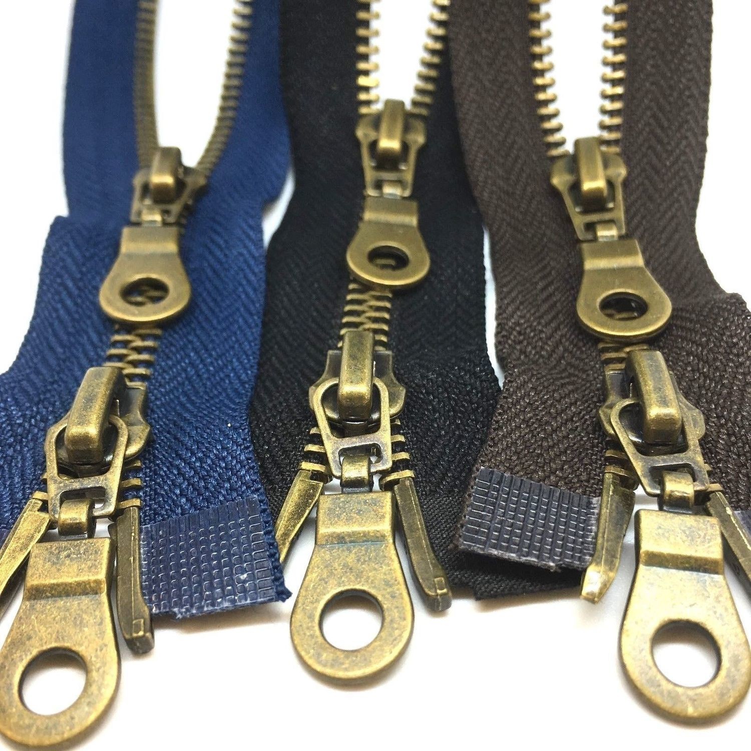 Antique Brass 2Way 5 Zips