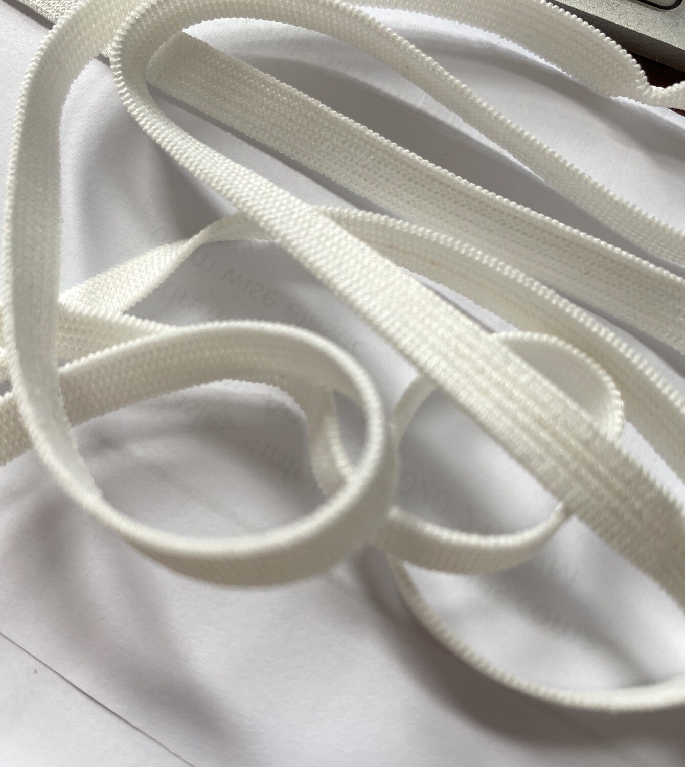 Special Order 1/4” White Knit Elastic 0.50 Per Meter Made In Canada