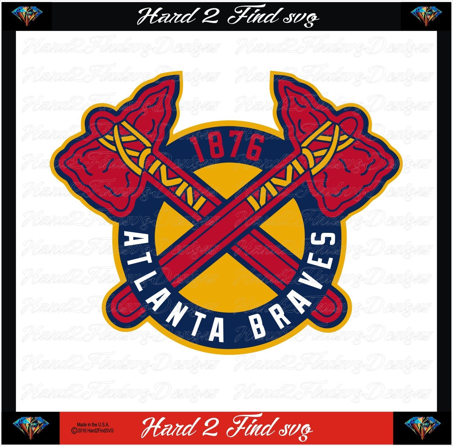 Download Atlanta Braves Baseball Logo 1876 MLB Design SVG Files ...