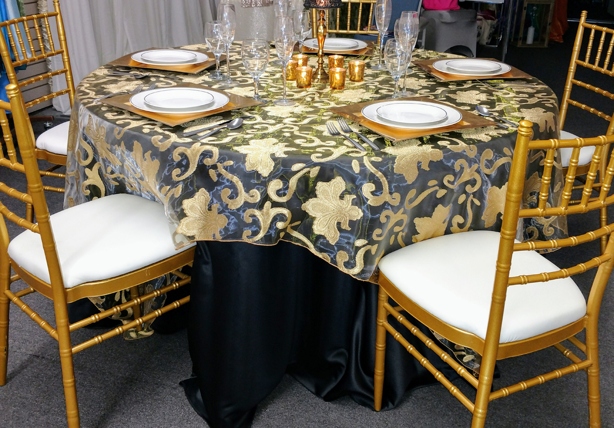 Gold Fleur De Lis Table Overlay Rentals Table Toppers Beyond Elegance