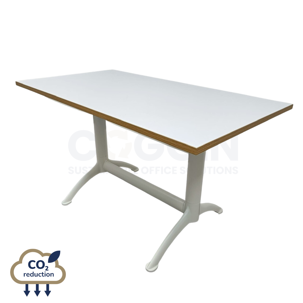Second Hand Rectangular Meeting Table 1400mm White/Oak