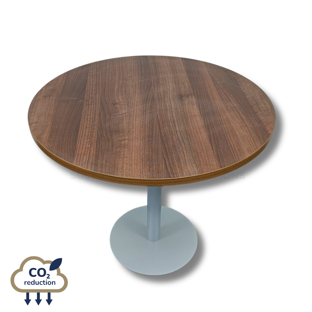 Second Hand Round Meeting Table 800mm Walnut