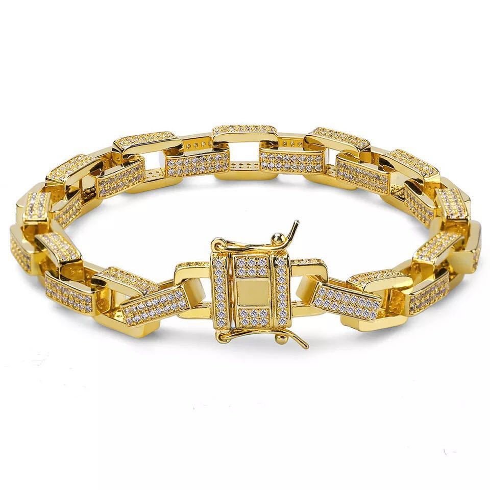 Men's Iced Gold Hermes Link Bracelet
