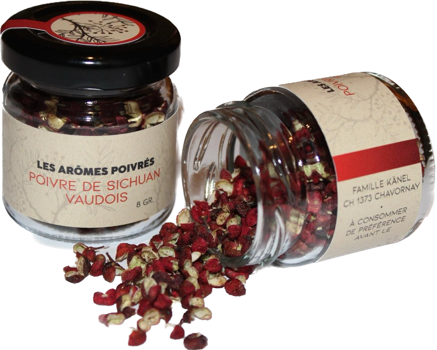 Poivre de Sichuan Vaudois pot en verre contenant 8 gr.