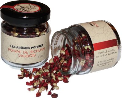 Poivre de Sichuan Vaudois pot en verre contenant 8 gr.