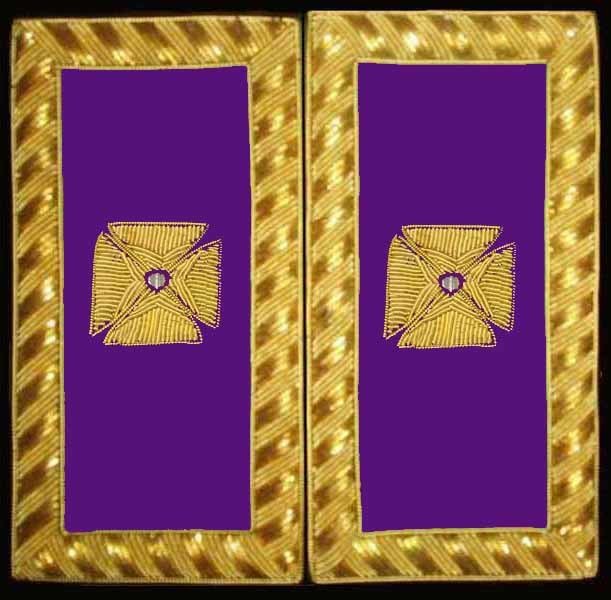 Shoulder Boards, PGC (Gold Bullion) pair Milford Commandery Store