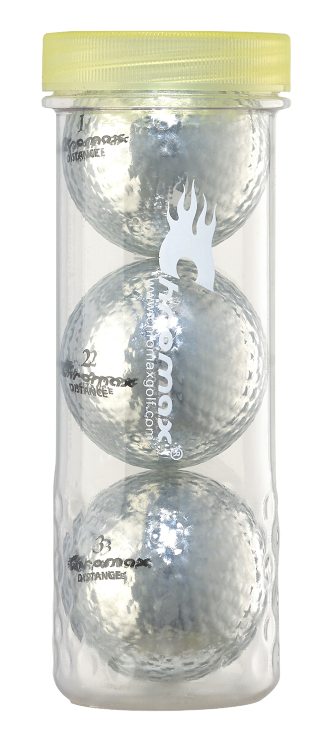 Silver Golf Balls Chromax Distance 3 Ball Tube Shop Blue Golf Balls