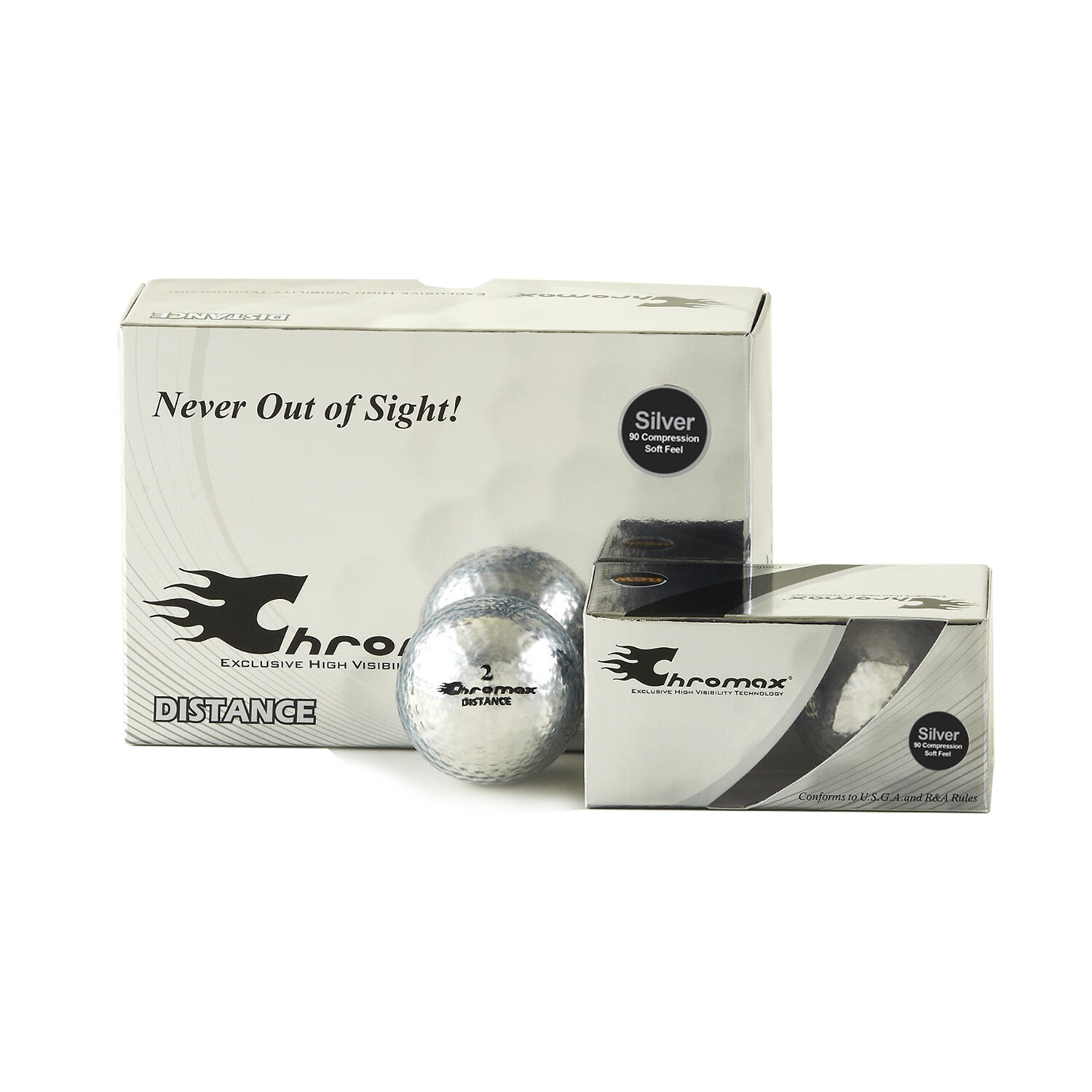 Silver Golf Balls Chromax Distance Half Dozen Shop Gold Golf Balls