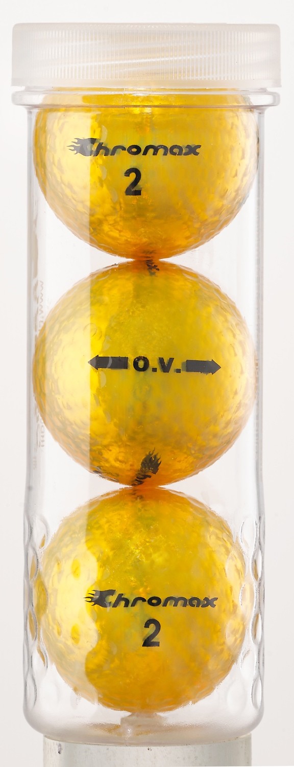 Gold Golf Balls Chromax O.V. 3 Ball Tube Shop Orange Golf Balls Online Easy to See Colored