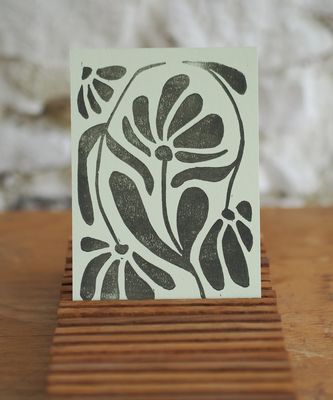 Floral Retro Linogravure - pack surprise 3 cartes