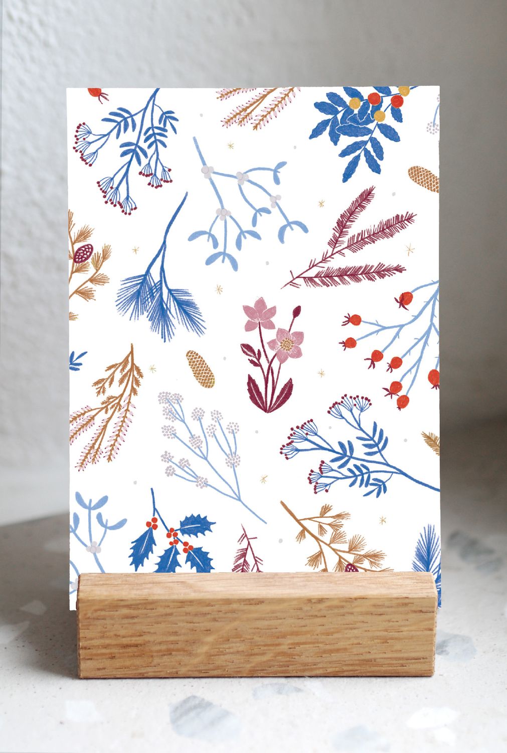 Carte Fleurs de Noël