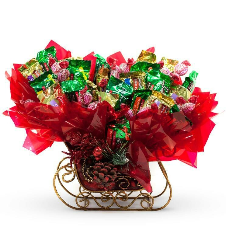 Candy Cane Christmas & Holiday Candy Bouquet