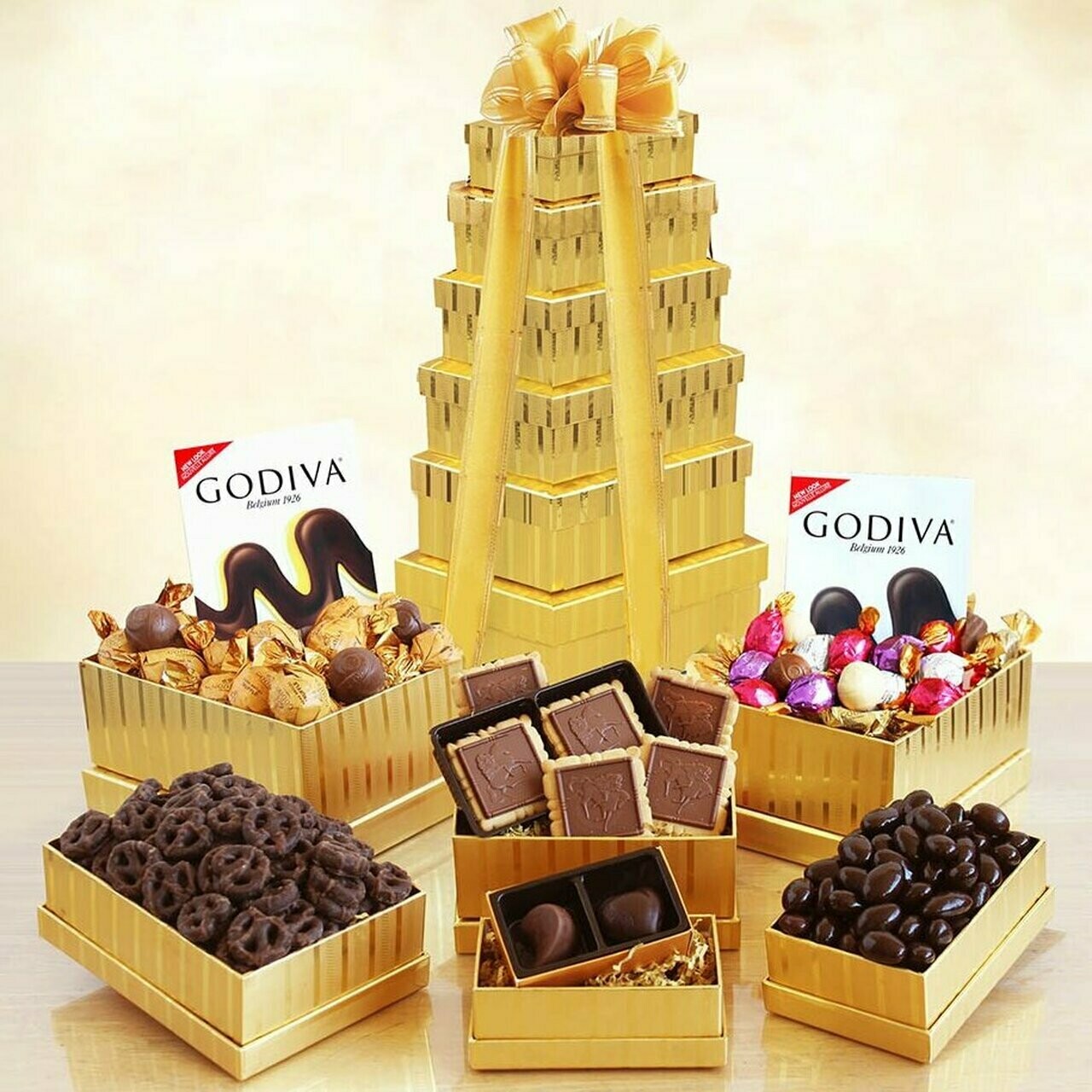 Golden Godiva Premium Godiva Chocolate Gift Tower