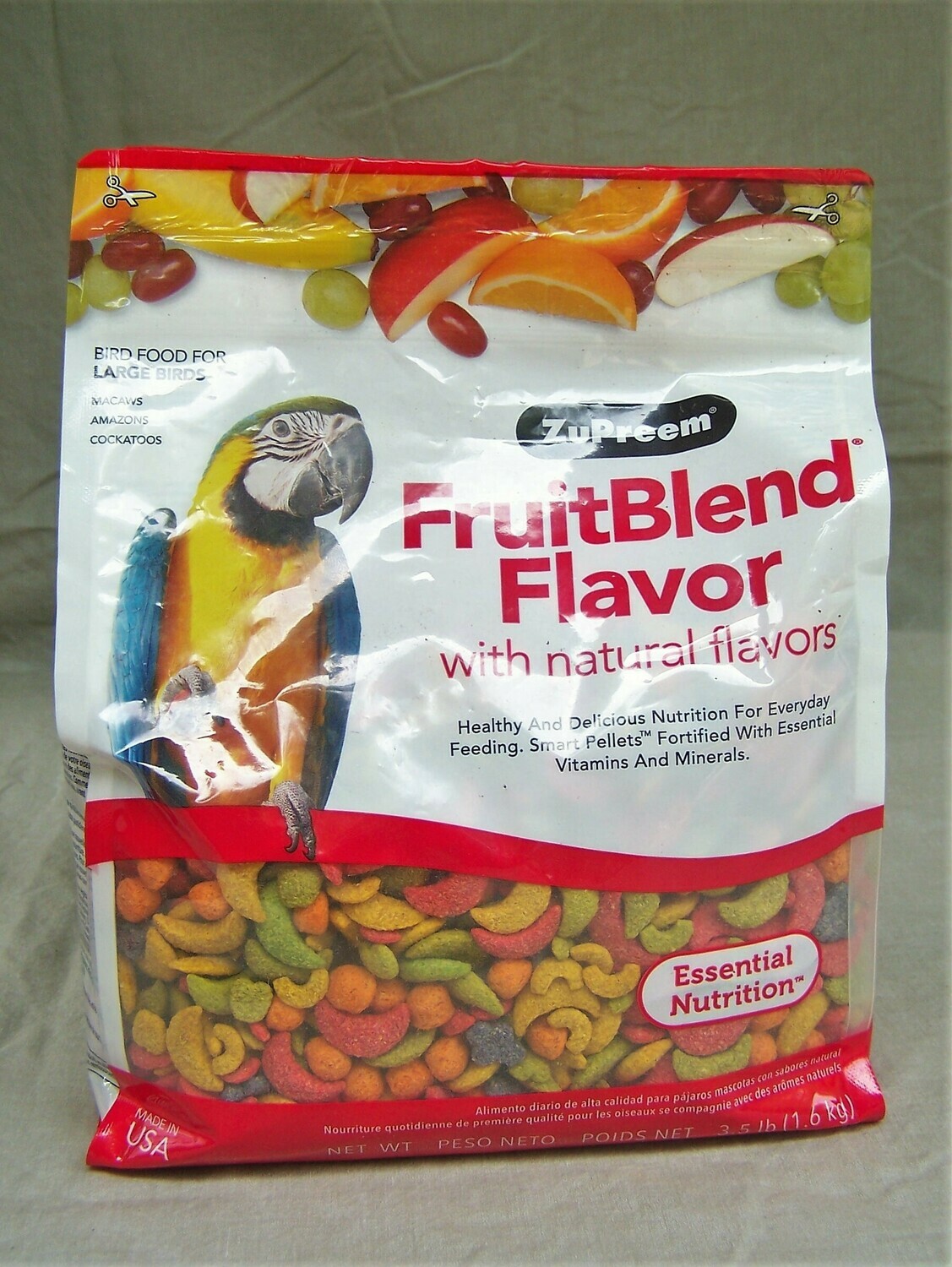 ZuPreem FruitBlend with Natural Fruit Flavors Large Bird Food 3.5lb Bag
