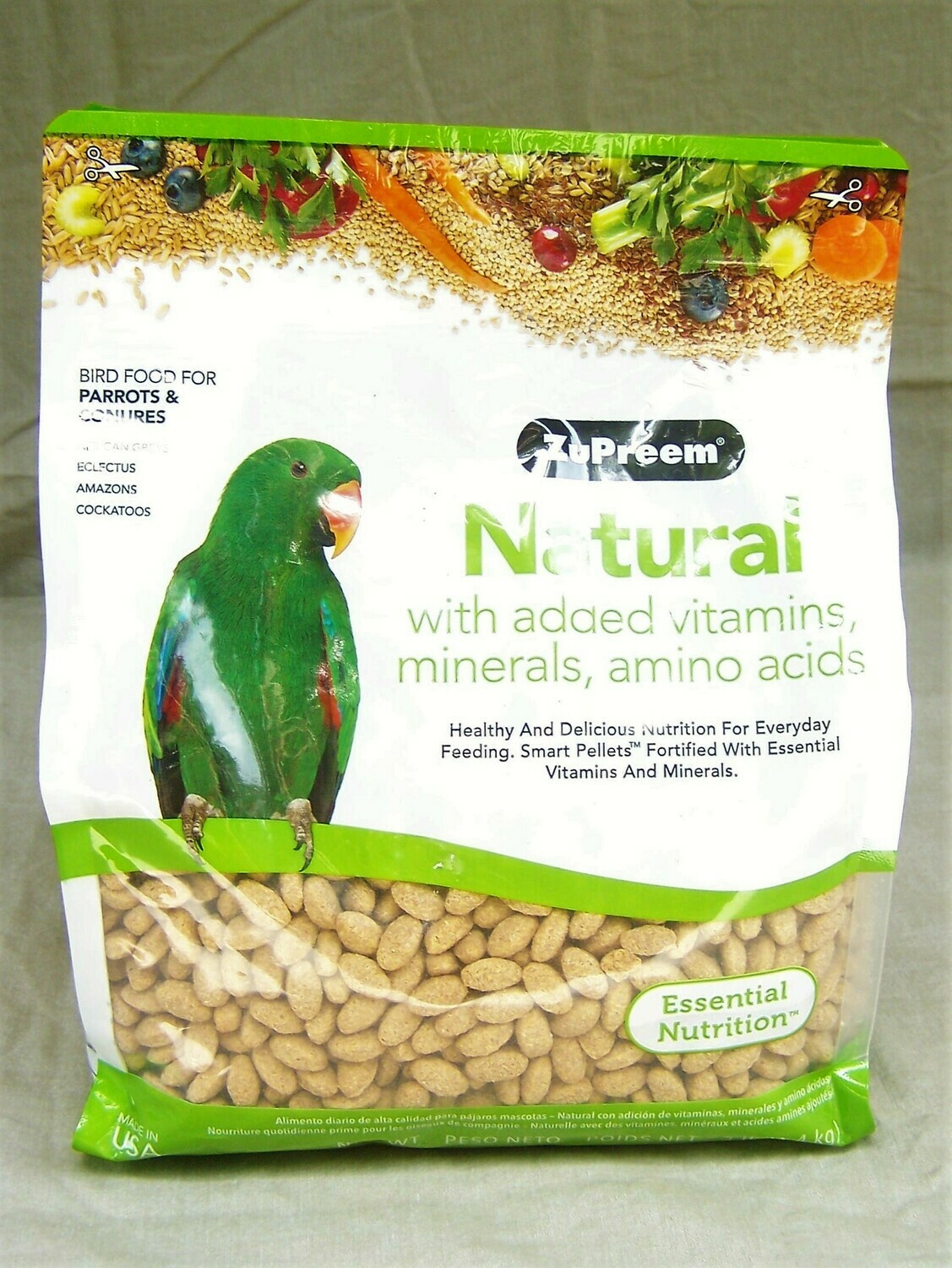 ZuPreem Natural with Vitamins, Minerals & Amino Acids Parrot & Conure