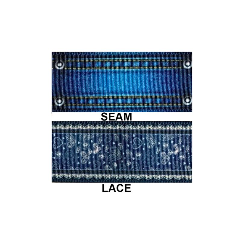 7/8" Grosgrain Ribbon Blue Jeans Store Discount Embroidery Blanks