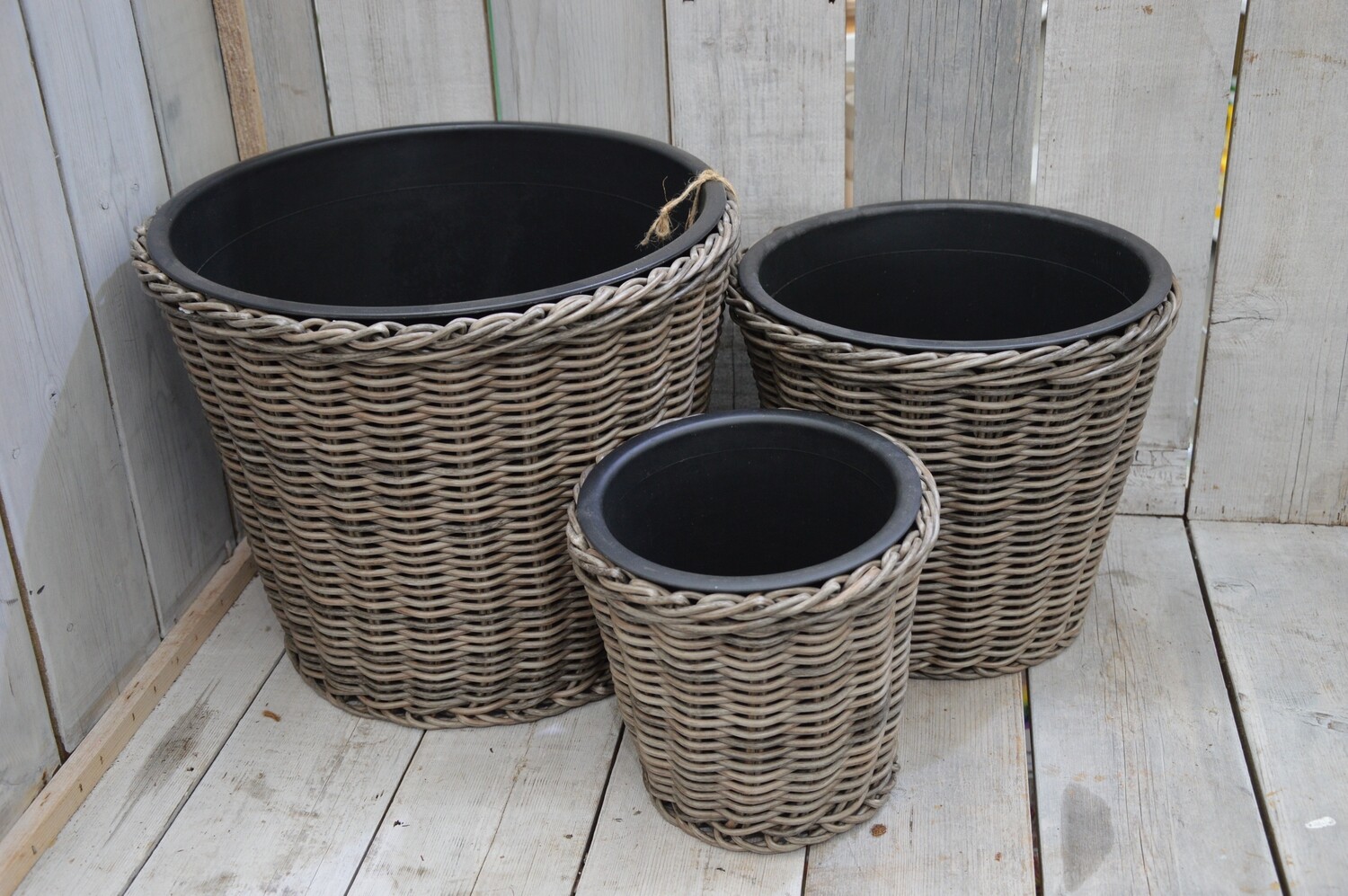 Poly Wicker Set of 3
