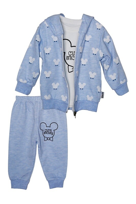 Set "Mickey", hellblau, 3-Teilig
