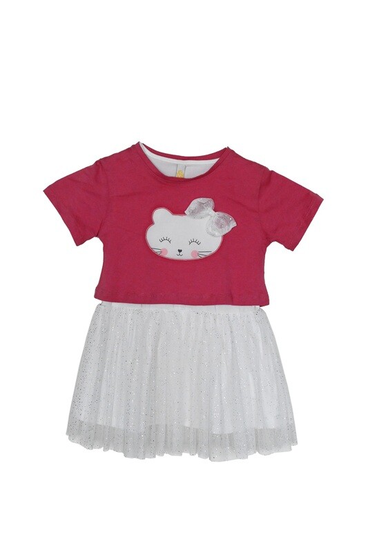 Shirt Kleid "Katze", berry