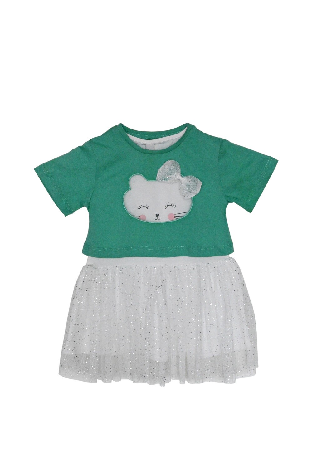 Shirt Kleid "Katze", grün