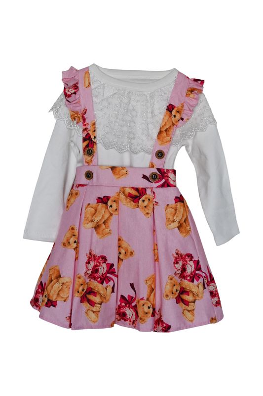 Kleid mit Bären-Aufdruck, rosa
