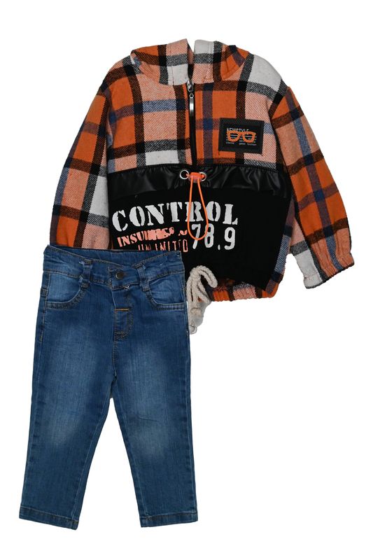 Set "Karo", orange, 2-Teilig