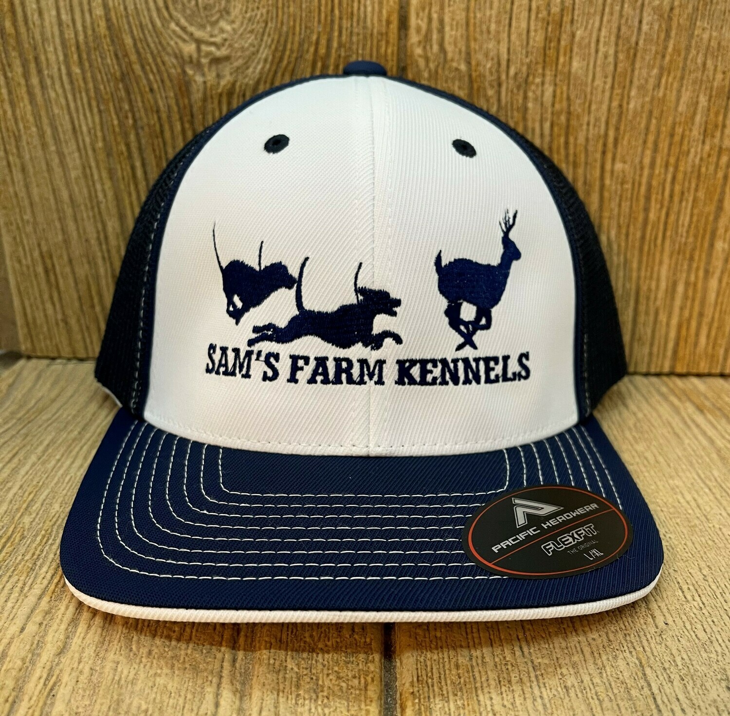 Dogs Running Deer Flex Fit Custom Hat Many Hat Colors Available!
