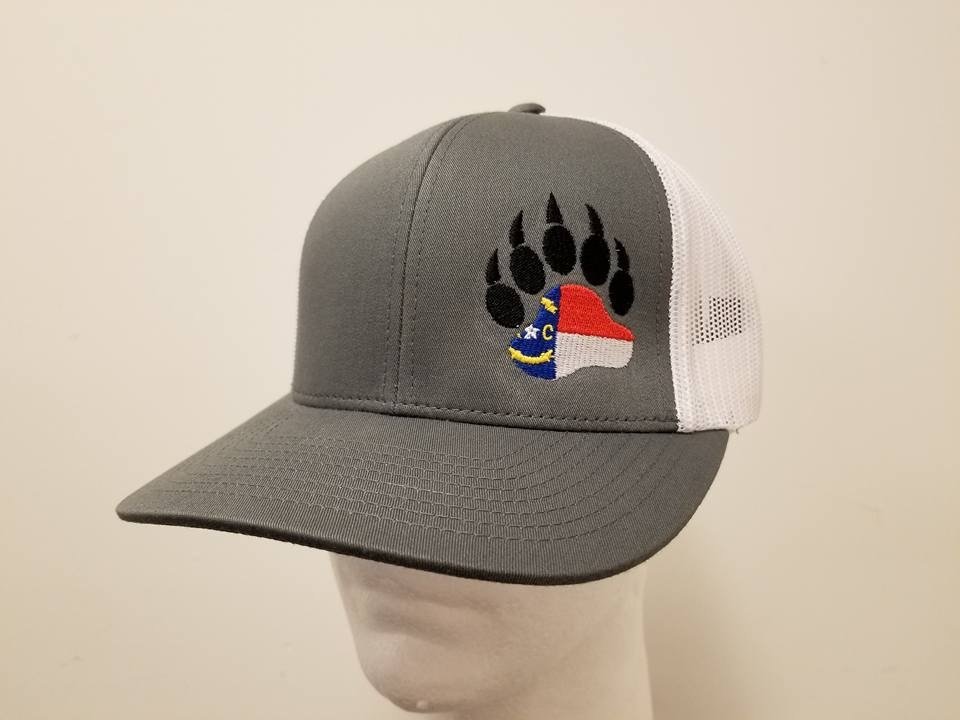 NC Flag Bear Claw Hat FlexFit 3 Hat Colors Available