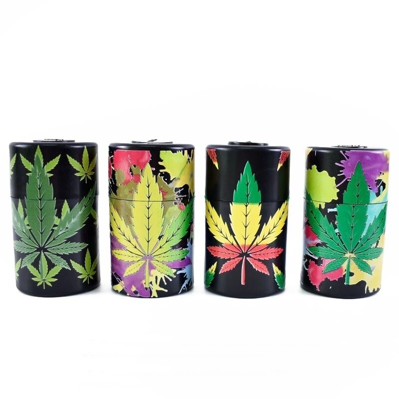 Weed Leaf Design Airtight Storage Weed Stash Jar