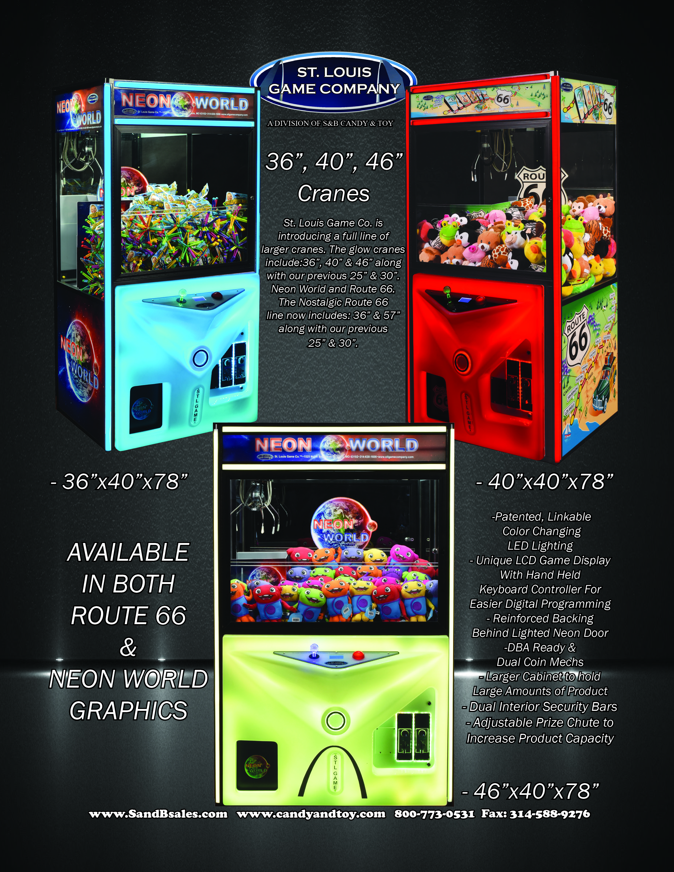 40” Crane Machines - Store - S&B Candy & Toy