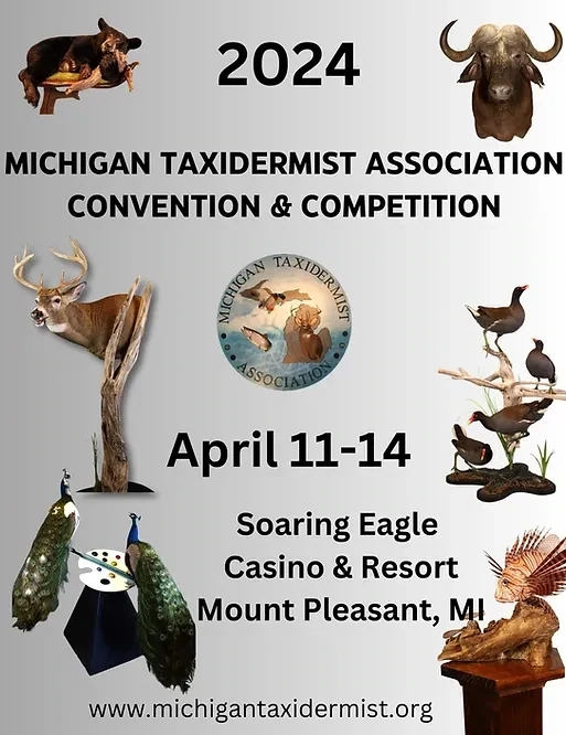 2024 MICHIGAN TAXIDERMIST ASSOCIATION'S ANNUAL COMPETITION AND CONVENTION! ASSOCIATION'S ANNUAL COMPETITION AND CONVENTION!