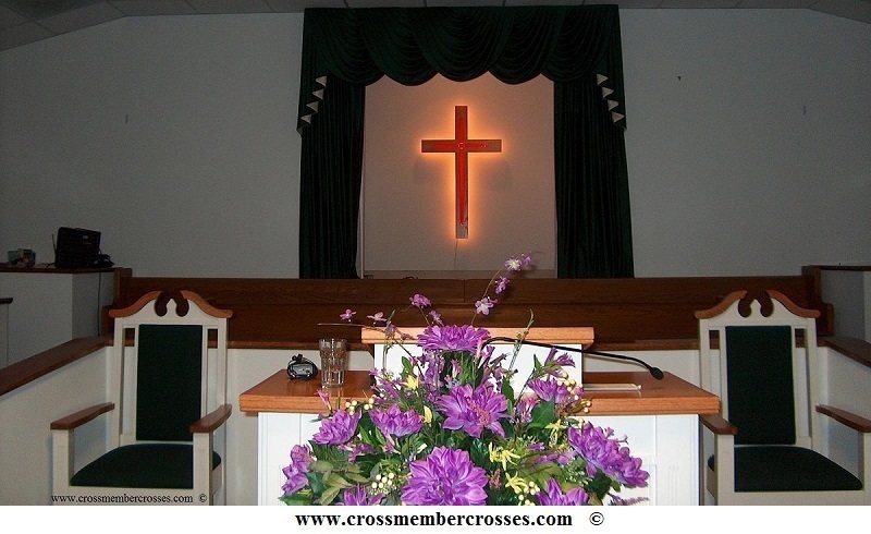 Traditional Cross With Stained Glass Center Cross