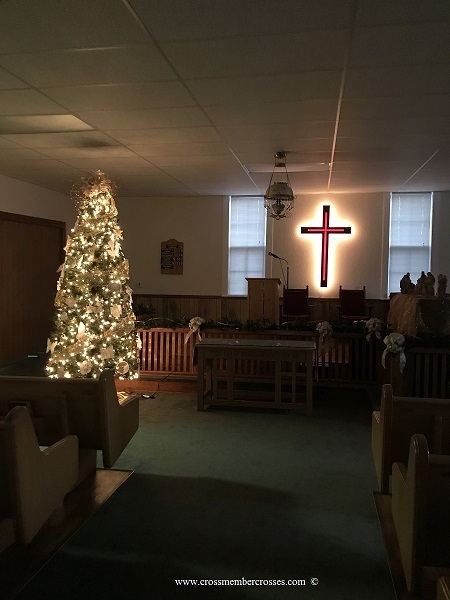Traditional Cross With Stained Glass Center Cross