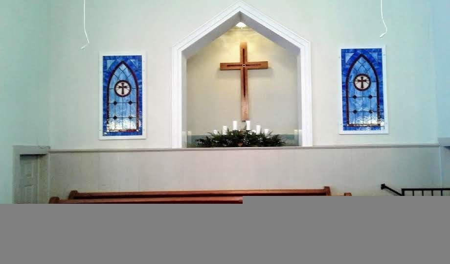 Traditional Cross With Stained Glass Center Cross