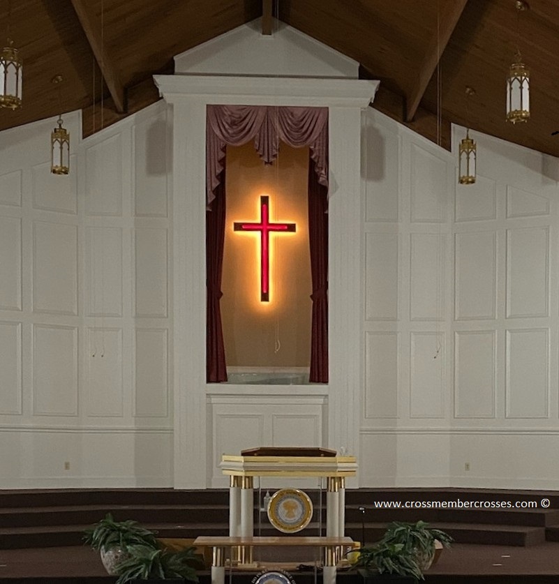 Traditional Cross With Stained Glass Center Cross