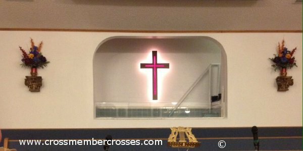 Traditional Cross With Stained Glass Center Cross