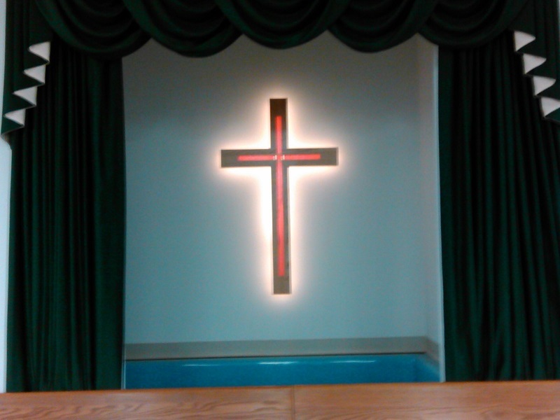 Traditional Cross With Stained Glass Center Cross