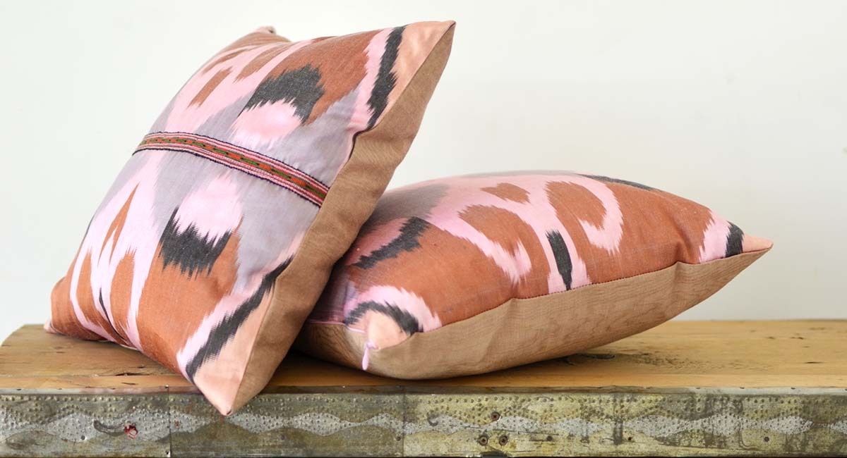 Ikat pillow covers from Uzbekistan