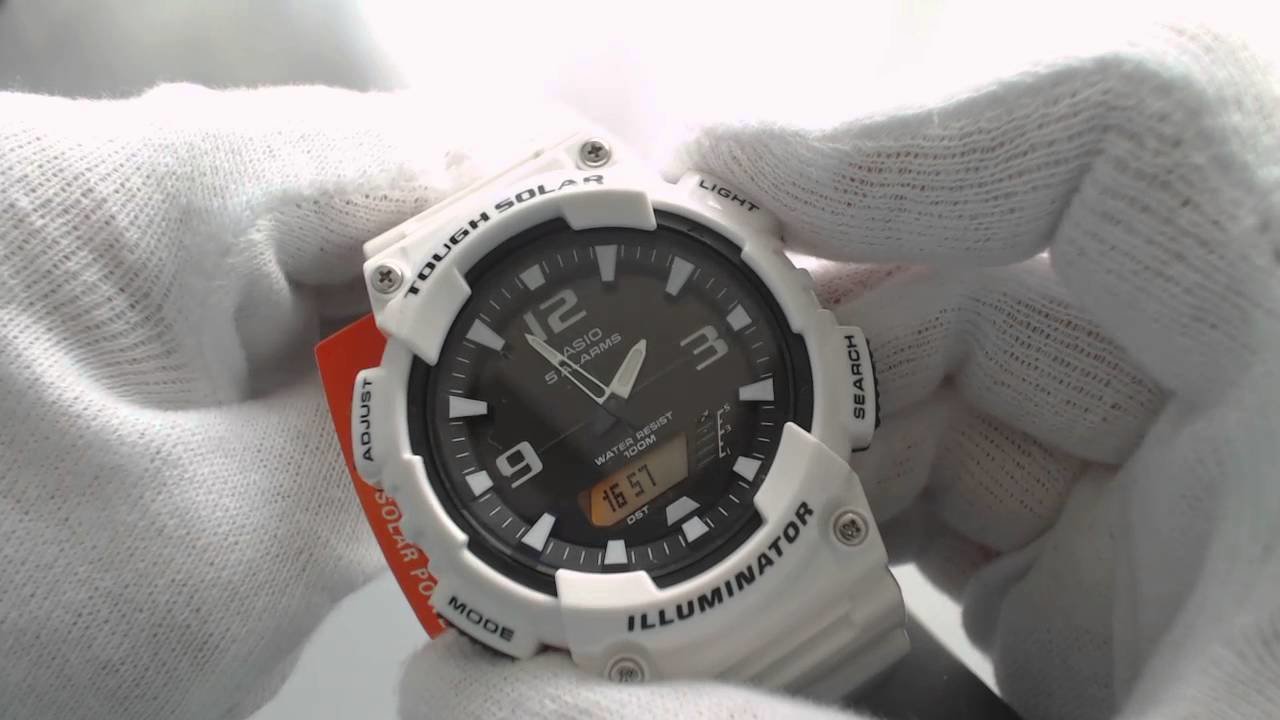 reloj deportivo hombre Casio Tough Solar AQS810WC7A 5 alarmas correa