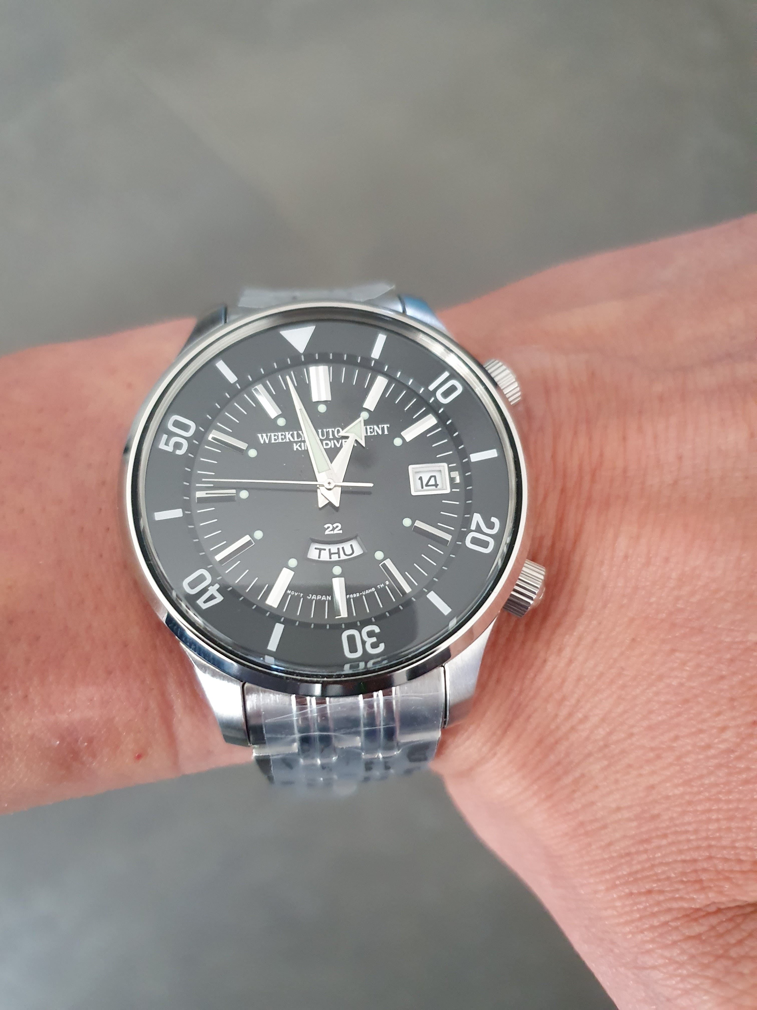 Reloj Automático Hombre ORIENT WEEKLY AUTO KING DIVER RAAA0D01B dial negro acero