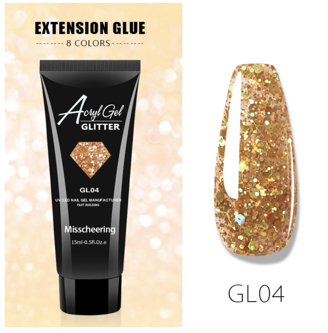 Glitter Poly Gel 15ml