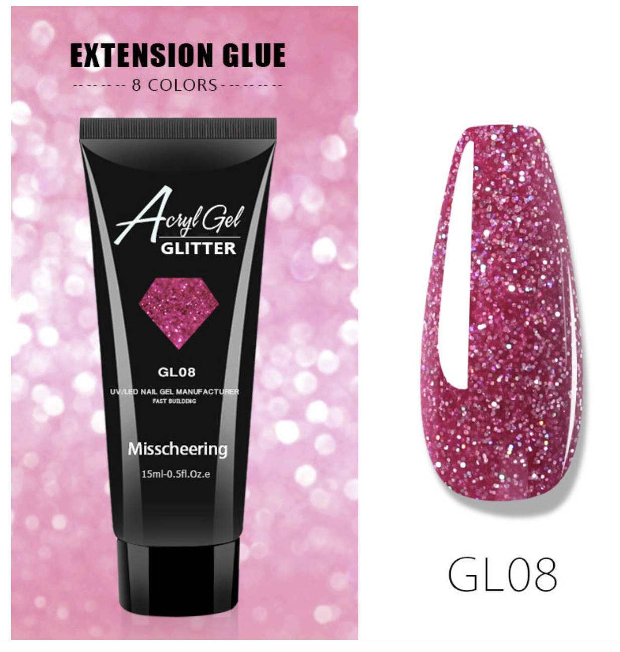 Glitter Poly Gel 15ml