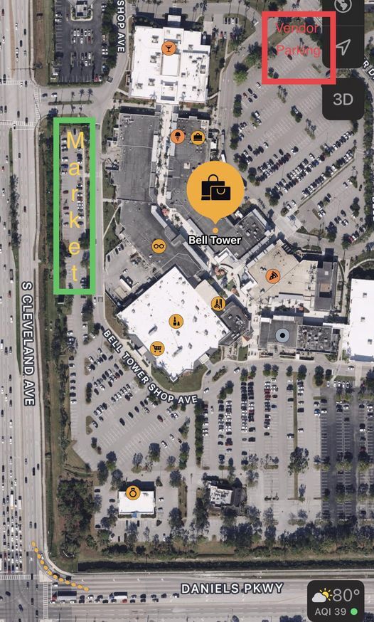 Artisan Market in Bell Tower parking lot Outdoor 10X10 SPACE in the