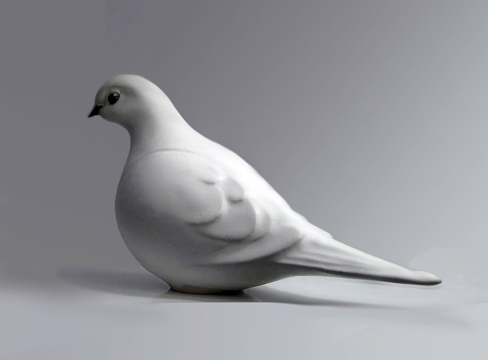 White Ceramic Dove, Facing Left, 2nd Quality